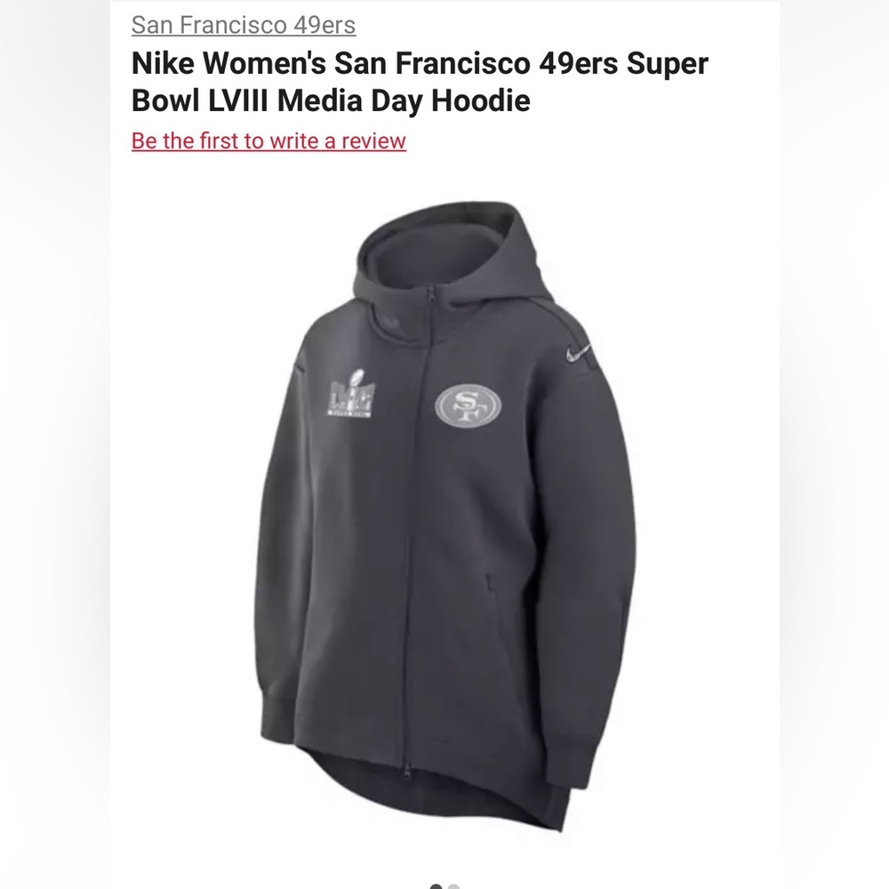 Nike Women’s 49ers Super Bowl LVIII Media Day Hoodie sz M